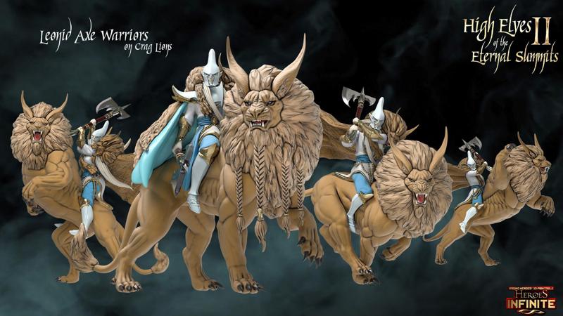 Leonid Axe Warriors on Crag Lions