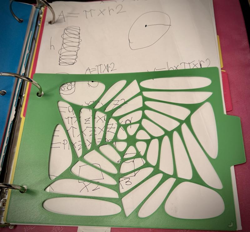 3-ring binder tabs with Voronoi patterns, Penrose tiles, and more