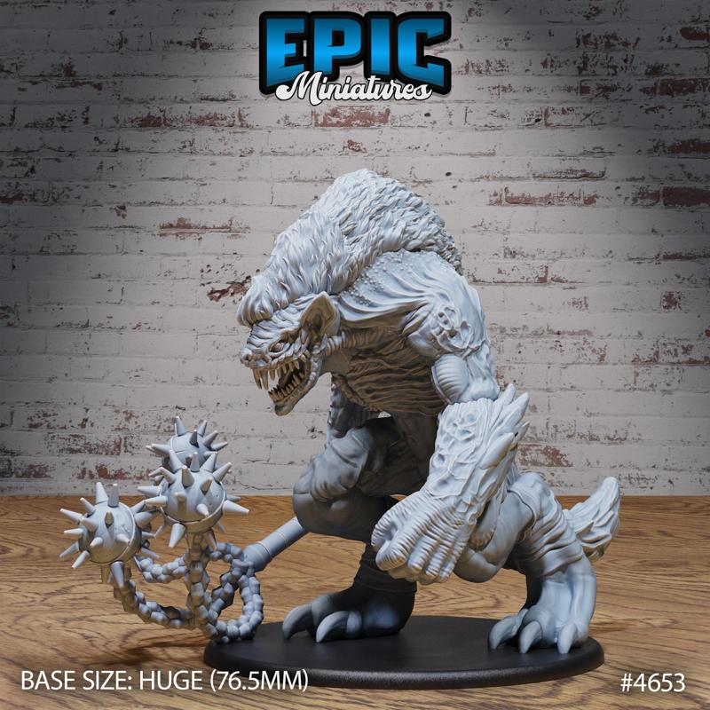 Demon Lord Yeenoghu ‧ DnD Miniature ‧ Tabletop Miniatures ‧ Gaming Monster ‧ 3D Model ‧ RPG ‧ DnDminis ‧ STL FILE