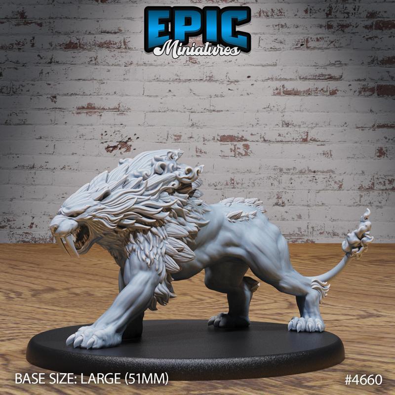 Sabertooth Beast ‧ DnD Miniature ‧ Tabletop Miniatures ‧ Gaming Monster ‧ 3D Model ‧ RPG ‧ DnDminis ‧ STL FILE