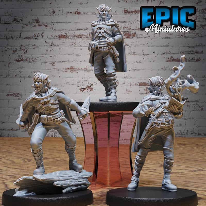 Elven Adventurer Set ‧ DnD Miniature ‧ Tabletop Miniatures ‧ Gaming Monster ‧ 3D Model ‧ RPG ‧ DnDminis ‧ STL FILE