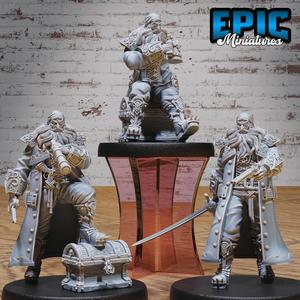 Pirate Captain Barbarossa Set ‧ DnD Miniature ‧ Tabletop Miniatures ‧ Gaming Monster ‧ 3D Model ‧ RPG ‧ DnDminis ‧ STL FILE