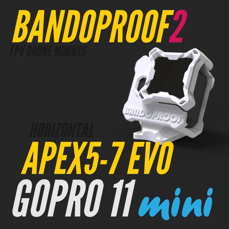 BANDOPROOF 2 // FIX MOUNT // HORIZONTAL APEX5-7 EVO // GOPRO 11 MINI
