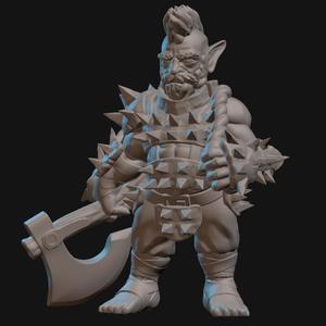 Halfling Barbarian Miniature