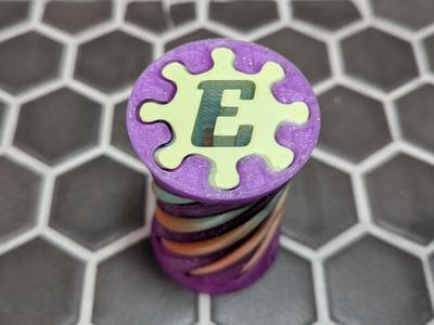 Spiral Fidget Letter E Passthrough Toy 180 Degrees