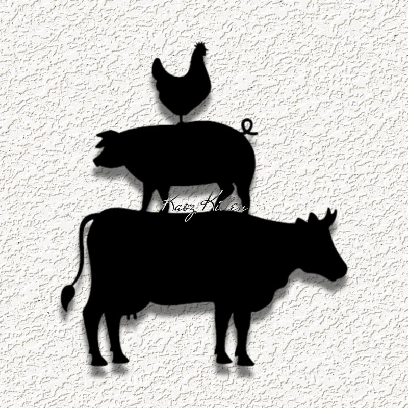 three farm animals WALL ART HOME DECOR