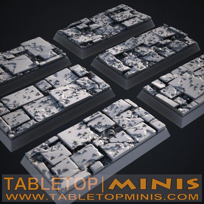 Broken Tiles 25x50mm Square Bases