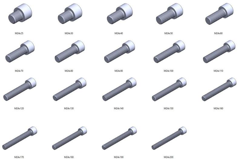 M24 screws DIN 912 VG + M24 nut DIN934 Nut Screw