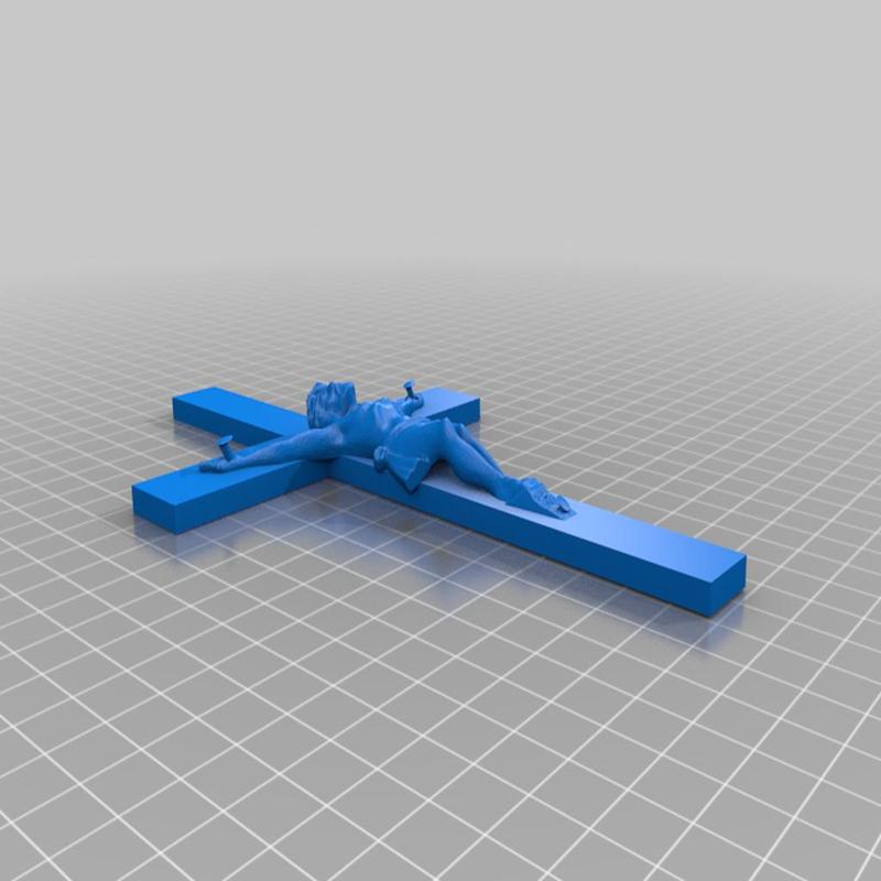Christ Jesus on the cross with railroad spike