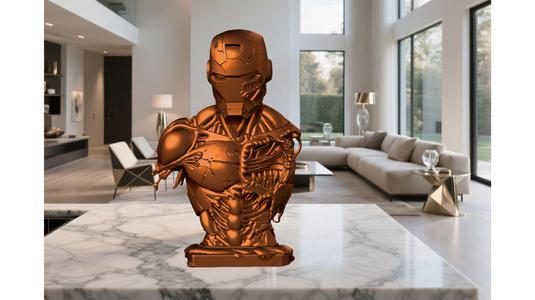 Iron Man in a terrifying gothic bust