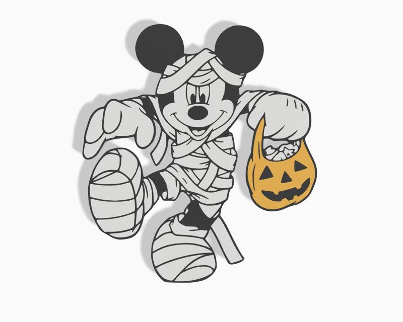 Mickey Mouse as mummy - Halloween decoration or wallart / Halloweenská dekorace