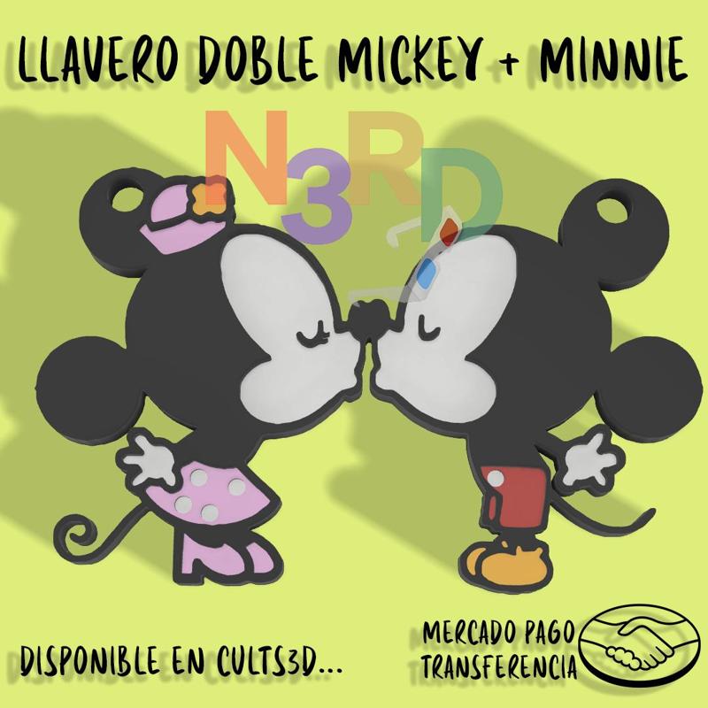 DOUBLE MICKEY + MINNIE KEYCHAIN/DOUBLE MICKEY + MINNIE KEYCHAIN