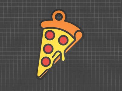 Minimalist Pizza Slice Keychain