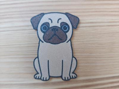A cute pug magnet