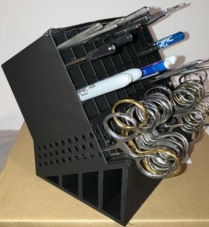 Desk Organizer with hemostat slots