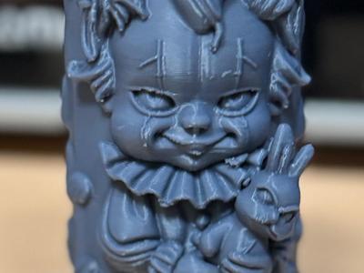 Halloween Candle with Scary Clown Motif