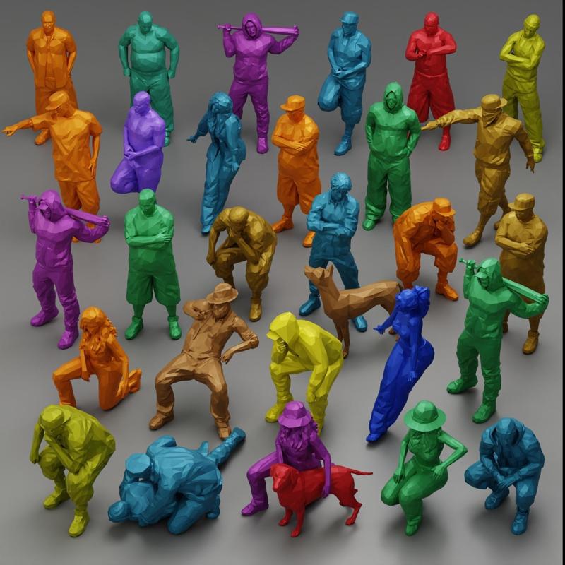 32 CHARACTER MODELS LOWPOLY FOR GANGSTER