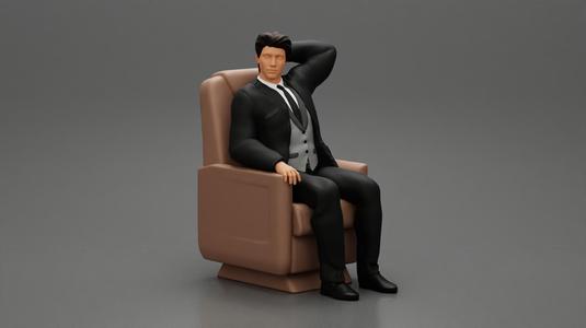 businessman sitting in the first-class cabin of an airplane - 2 models