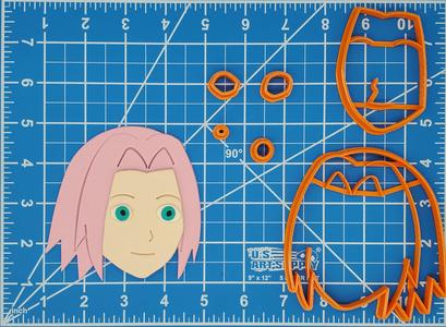 Naruto Sakura Multipiece Fondant Cookie Cutter Set Multiple Sizes