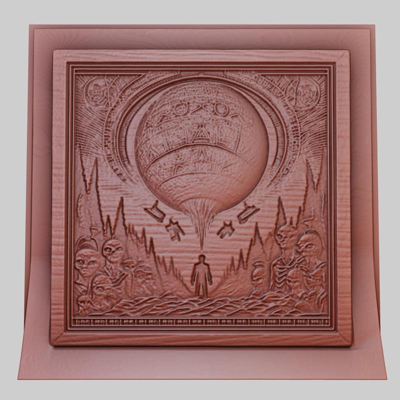 War of the Worlds 3d printer relief medallion obj stl