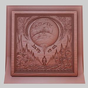 War of the Worlds 3d printer relief medallion obj stl