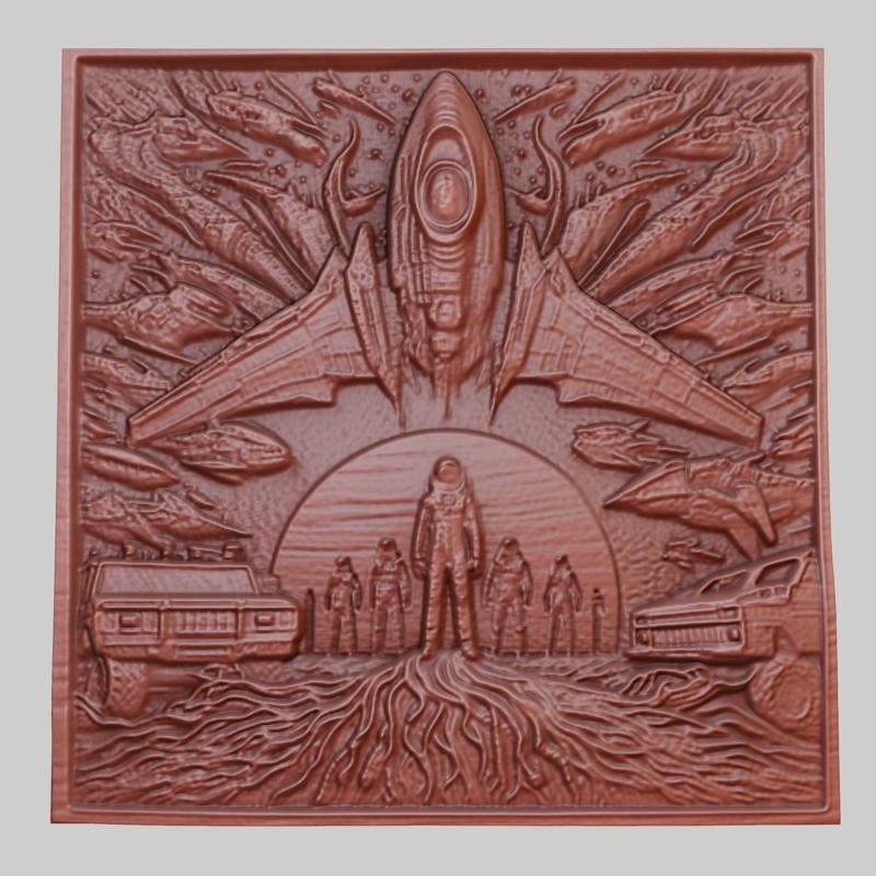 Event Horizon 3d printer relief medallion obj stl