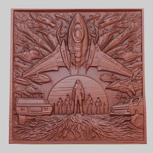 Event Horizon 3d printer relief medallion obj stl