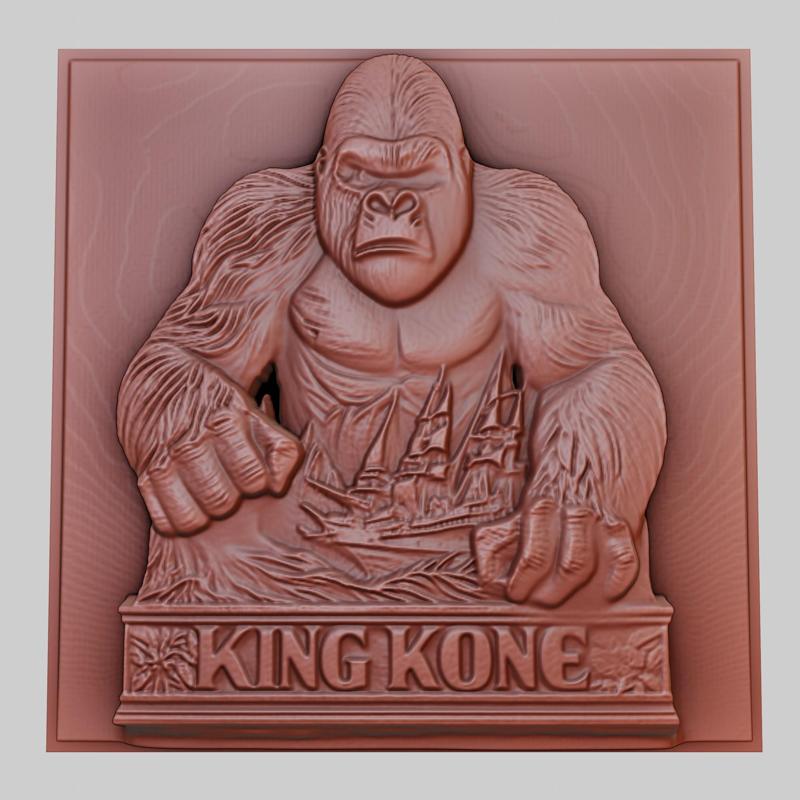 King Kong 3d printer relief medallion obj stl
