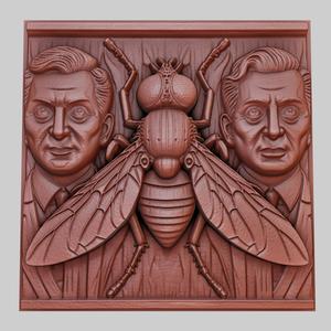 The Fly 3d printer relief medallion obj stl