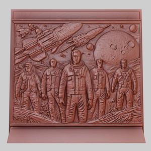 Interstellar 3d printer relief medallion obj stl