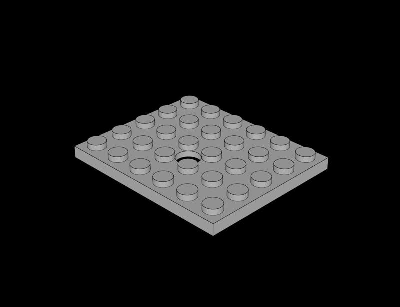 Lego Compatible (711.dat) Plate  5 x  6 with Hole
