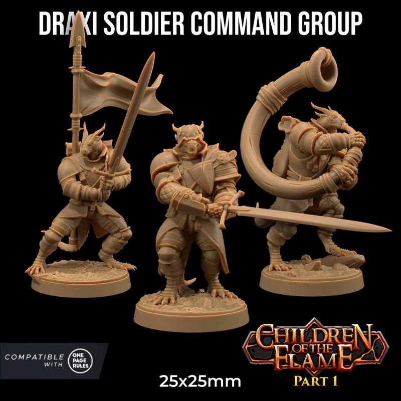 Draxi Soldier Command Group  | PRESUPPORTED | Children of the Flame Part. 1