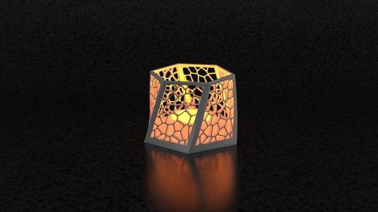 Twisted Voronoi Candle Holder