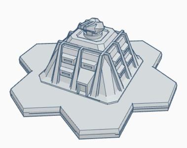 Dual Gun Turret Emplacement hex based MilHB033