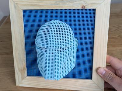 Mandalorian grid layered sculpture