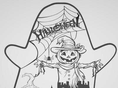 Halloween wall decor with funny accents