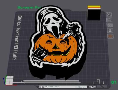 Scream Pumpkin LED Light Box
