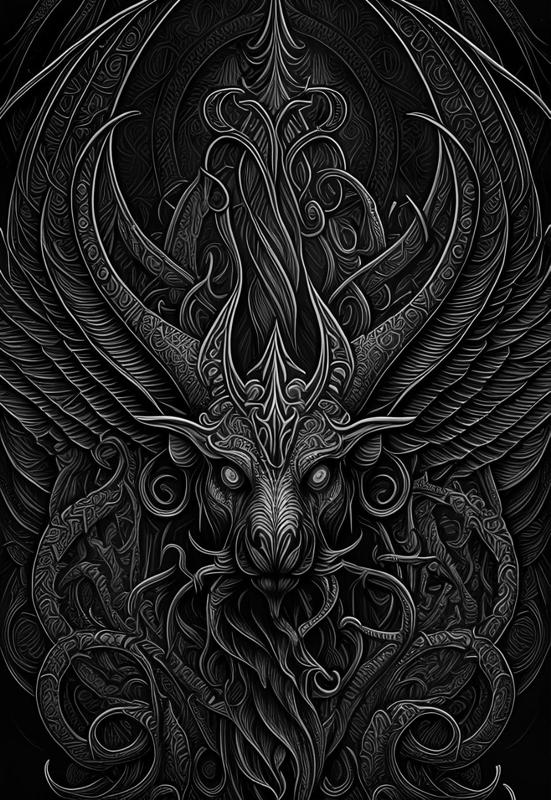 Baphomet in Ornate Gothic Style
