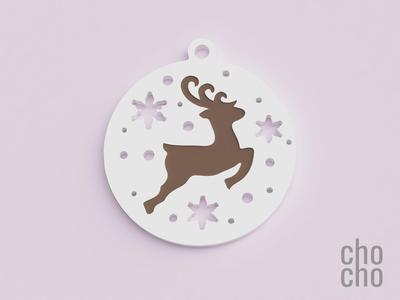 Christmas Deer Ornament (Two Colors)