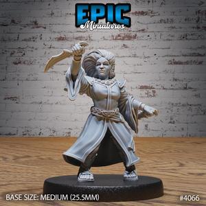 Dwarf Wind Mage Female Attack ‧ DnD Miniature ‧ Tabletop Miniatures ‧ Gaming Monster ‧ 3D Model ‧ RPG ‧ DnDminis ‧ STL FILE