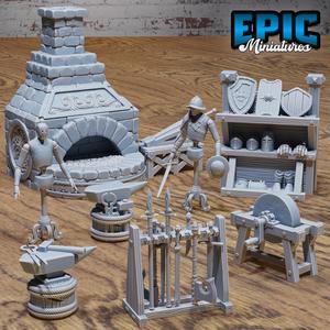 Blacksmith Scatter ‧ DnD Miniature ‧ Tabletop Miniatures ‧ Gaming Monster ‧ 3D Model ‧ RPG ‧ DnDminis ‧ STL FILE