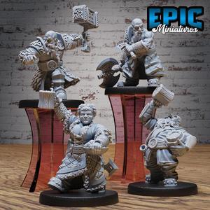 Dwarf Tribe Set A ‧ DnD Miniature ‧ Tabletop Miniatures ‧ Gaming Monster ‧ 3D Model ‧ RPG ‧ DnDminis ‧ STL FILE