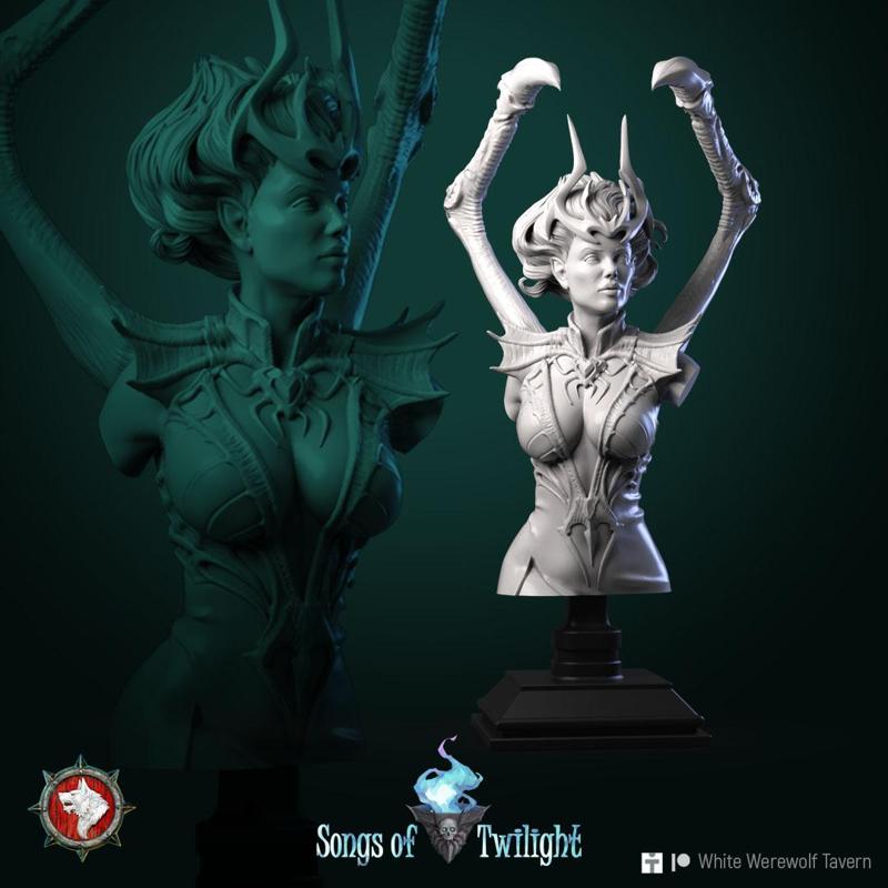 Spider Goddess Lerath bust pre-supported