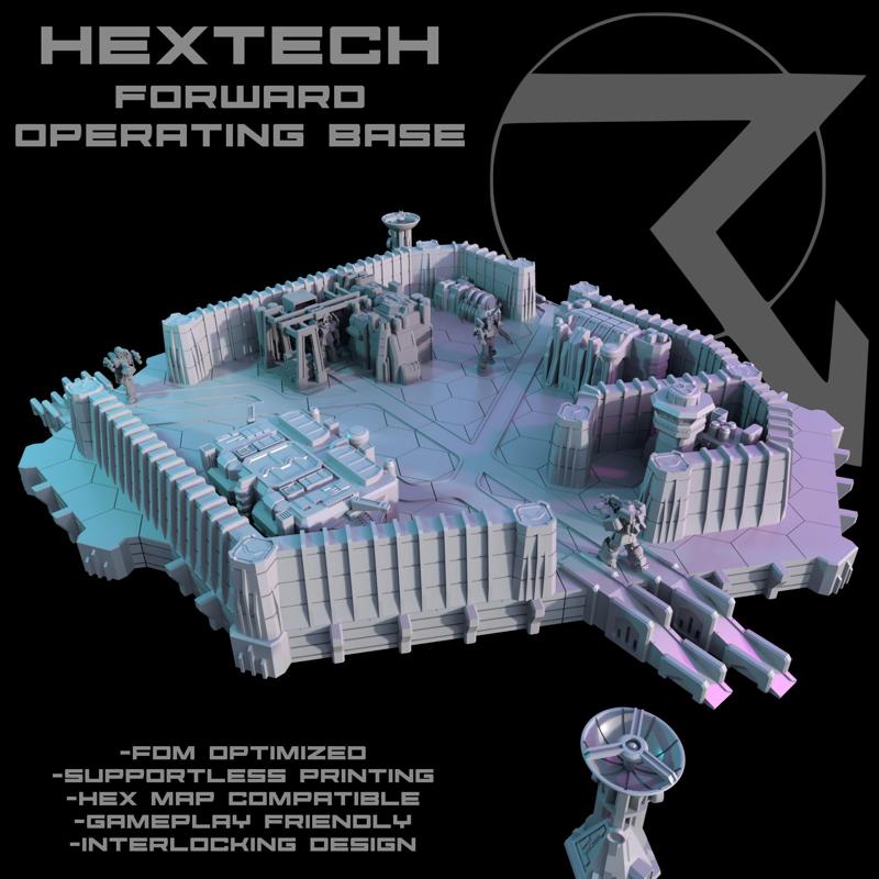 HEXTECH - Forward Operating Base (Battletech Compatible Hex Terrain)