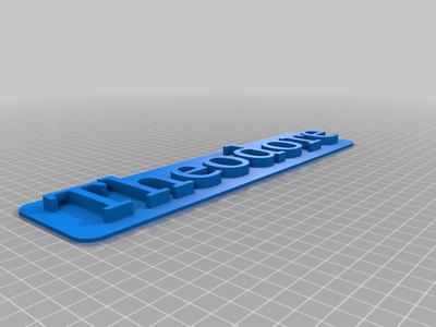 Theodore 3D Nameplate