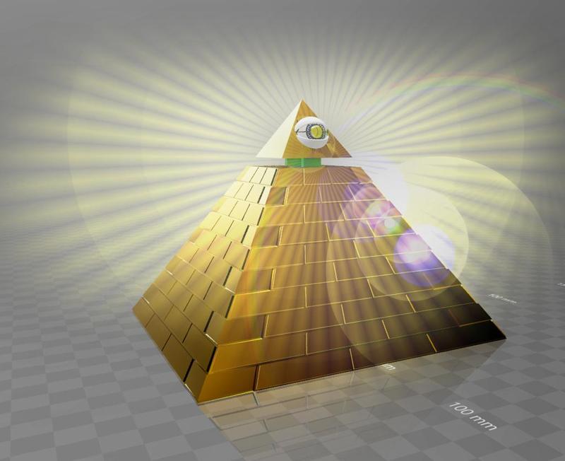 pyramid with eye and 5mm led mount - split top
