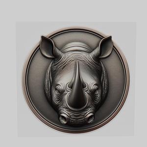 Rhino Animal Head Rhino Animal Medallion for CNC Router Laser & 3D Printer