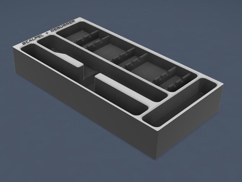 BaBo organizer insert scalpel + deburrer 6x3