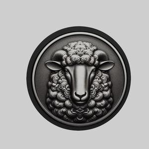 Sheep Animal Head Sheep Animal Medallion for CNC Router Laser & 3D Printer