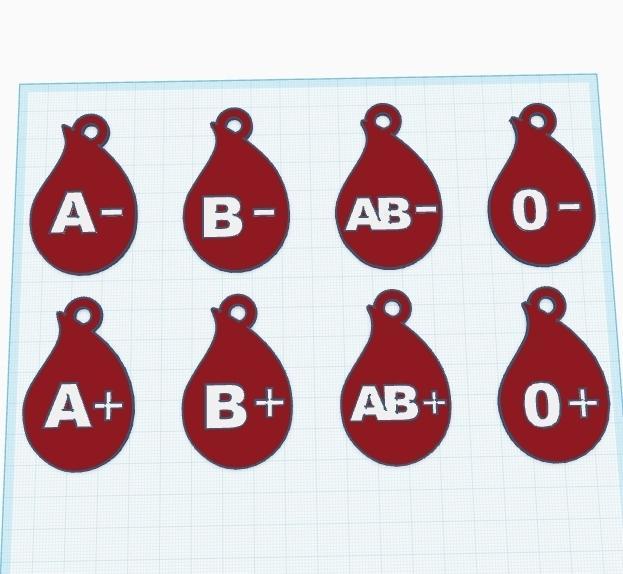 Blood type keychain - blood type keychain